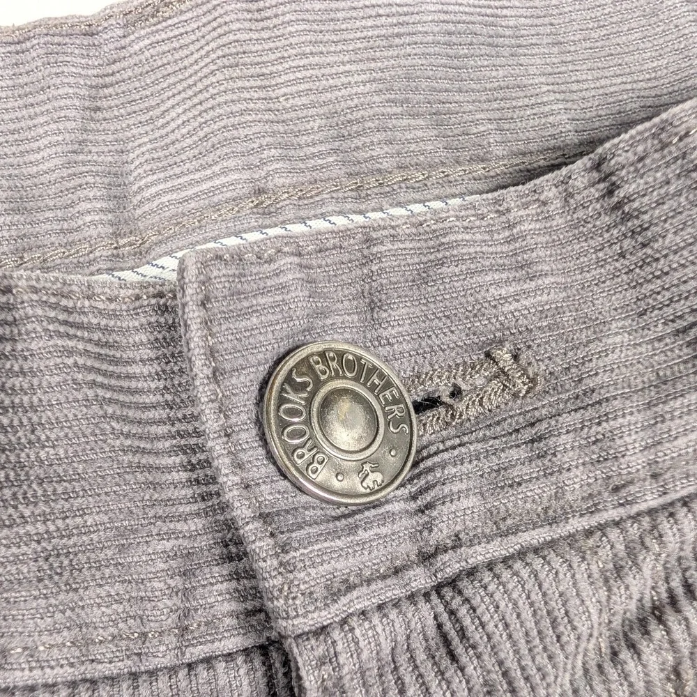 Brooks‎ Brothers Pants Mens 38x30 Gray Corduroy Stretch 5 Pocket Chino Casual - Picture 2 of 11